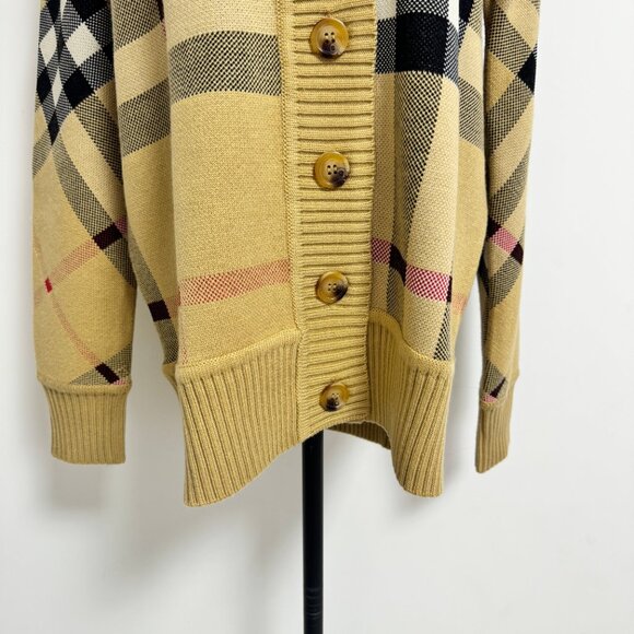 Burberry vintage check merino wool-blend cardigan - brown - Picture 5 of 11
